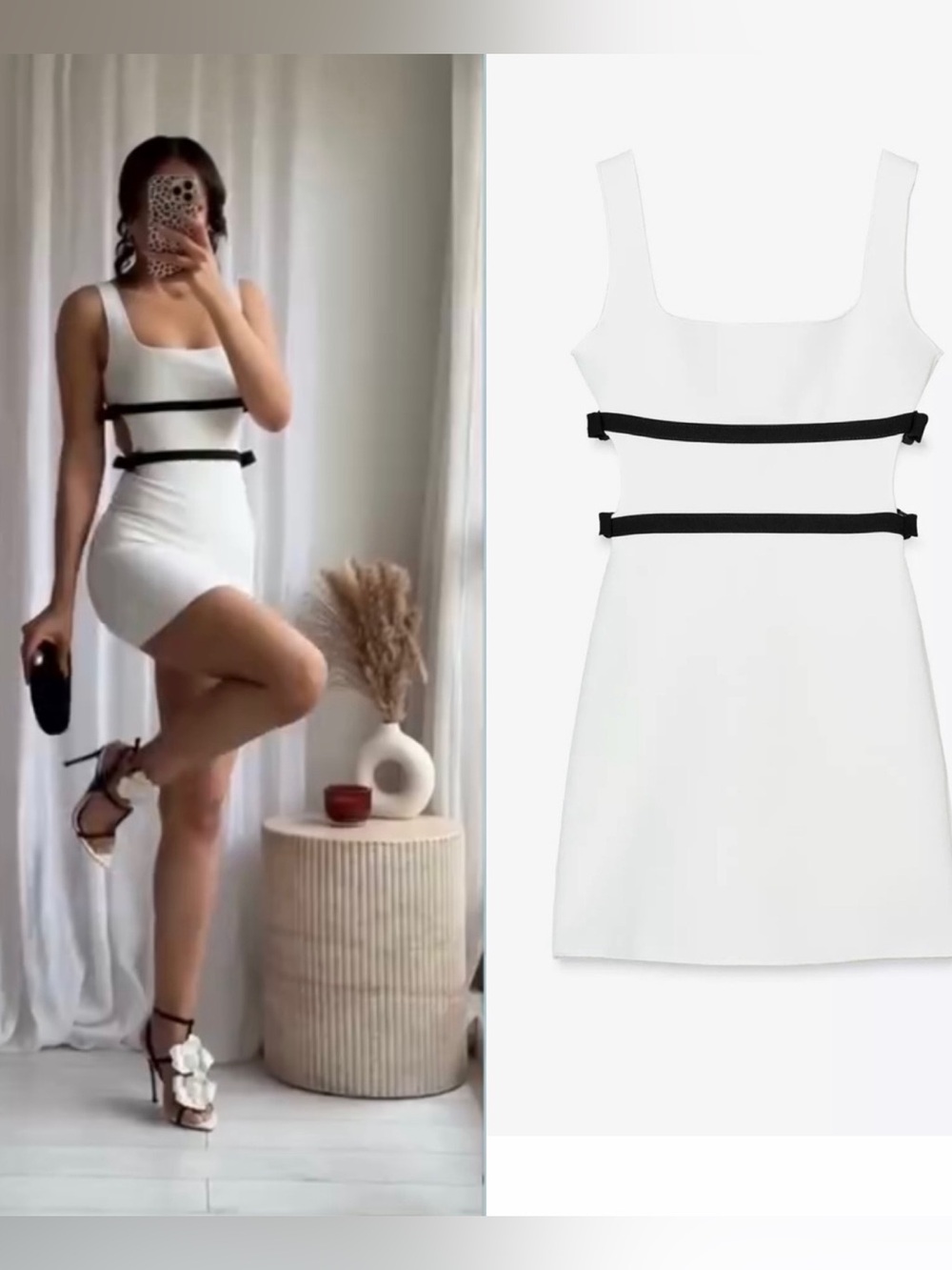 Zara mini dress bow details